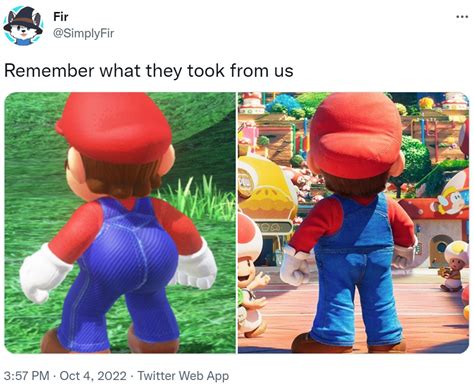 flat ass meme|Marios Flat Butt